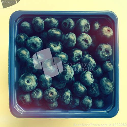 Image of Blueberries in retro light