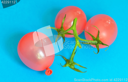 Image of Ripe red cherry tomatoes branch 