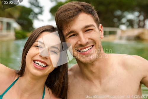 Image of Young couple having fun