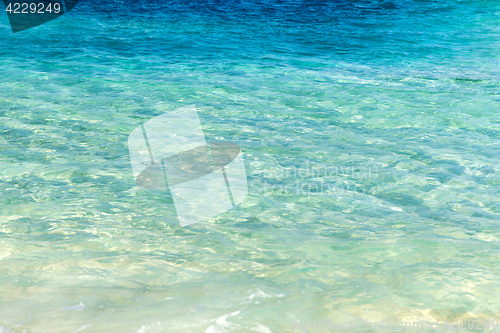 Image of sea or ocean with transparent blue water