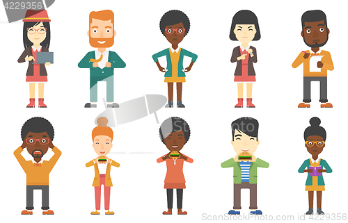 Image of Vector set of business characters.