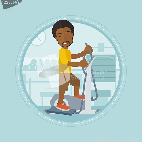 Image of Man making exercises in the gym.