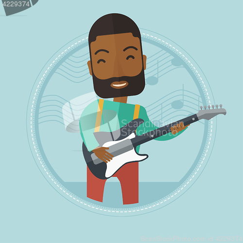 Image of Musician playing electric guitar.