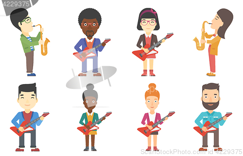 Image of Vector set of musicians characters.