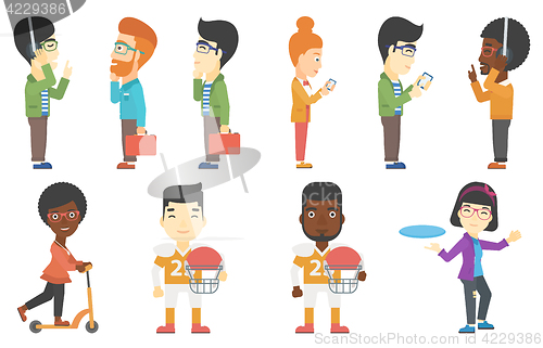 Image of Vector set of business and sport characters.