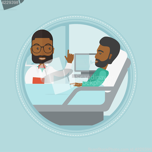 Image of Doctor visiting patient vector illustration.