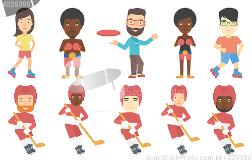 Image of Vector set of sport characters.