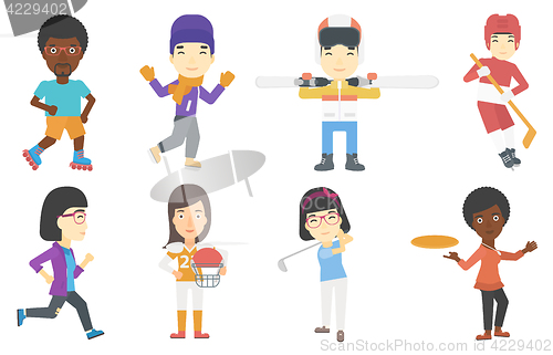 Image of Vector set of sport characters.