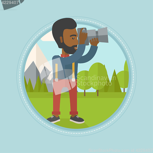 Image of Photographer taking photo vector illustration.