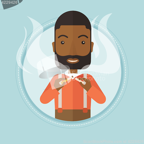 Image of Man quit smoking vector illustration.