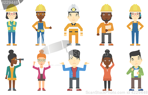 Image of Vector set of professions characters.