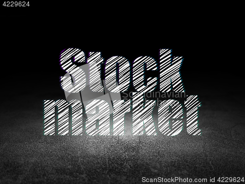 Image of Business concept: Stock Market in grunge dark room