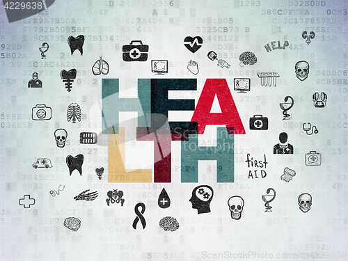 Image of Medicine concept: Health on Digital Data Paper background