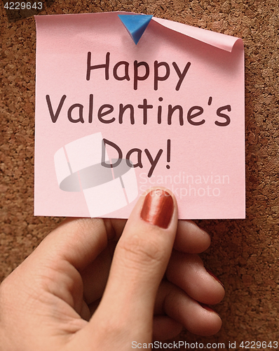 Image of Happy Valentines Day Note Showing Love And Affection