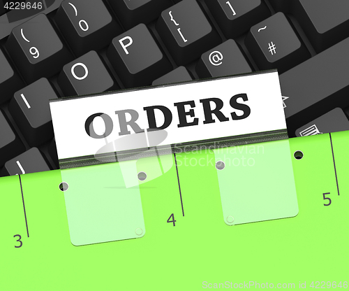 Image of Orders File Represents Binder Directives And Direction 3d Render