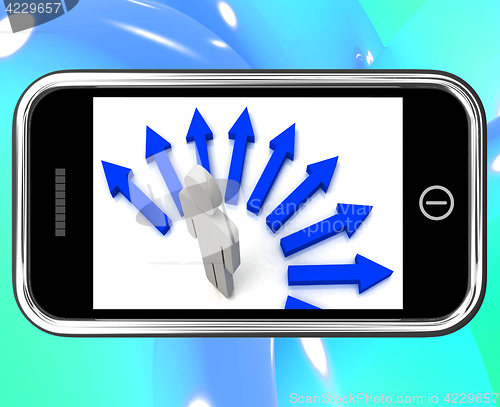 Image of Directions On Smartphone Showing Choosing Ways