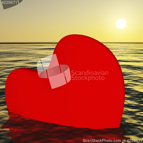Image of Heart Sinking Showing Loss Of Love And Broken Heart
