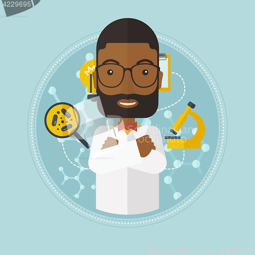 Image of Male laboratory assistant vector illustration.