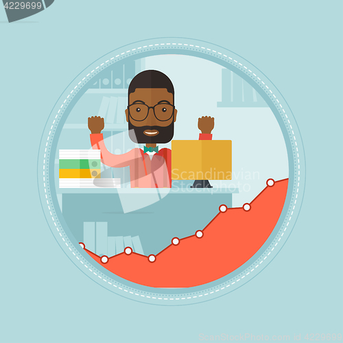 Image of Cheerful office worker vector illustration.