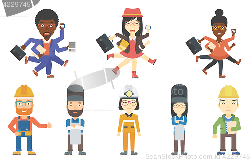 Image of Vector set of professions characters.