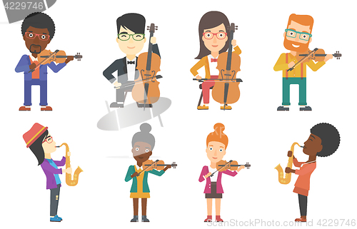 Image of Vector set of musicians characters.