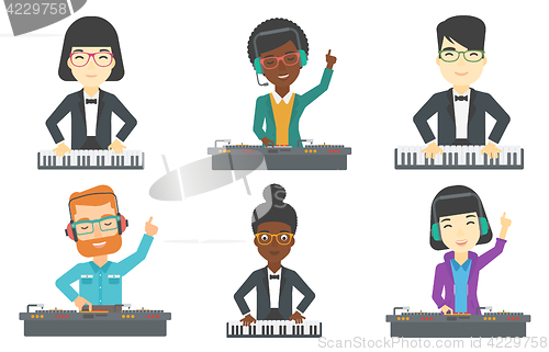 Image of Vector set of musicians characters.