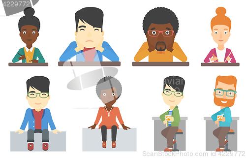 Image of Vector set of bar customer and business characters