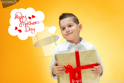 Image of The boy with gift box