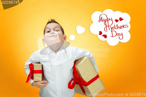 Image of The boy with gift box