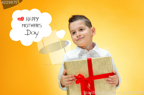 Image of The boy with gift box