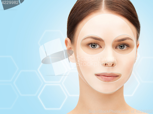 Image of close up of woman with collagen facial mask