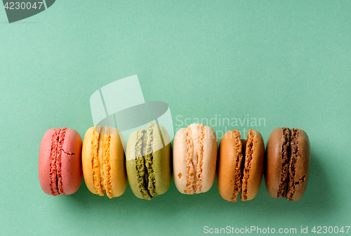 Image of Macarons in line