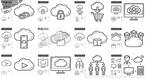 Image of Hi-Tech line icon set.