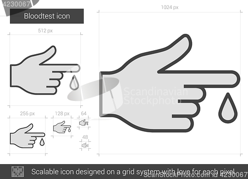 Image of Blood test line icon.