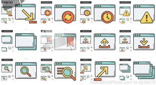 Image of Application line icon set.