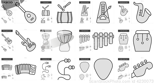 Image of Music line icon set.