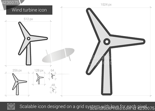 Image of Wind turbine line icon.