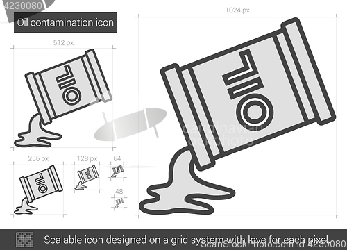 Image of Oil contamination line icon.