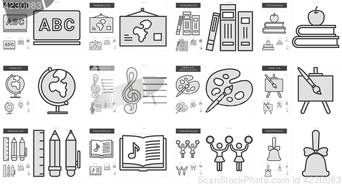 Image of Education line icon set.