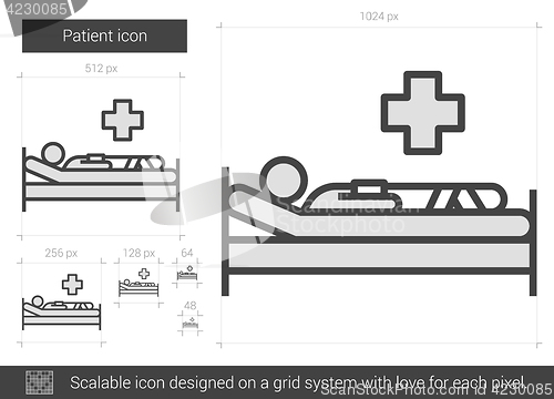 Image of Patient line icon.