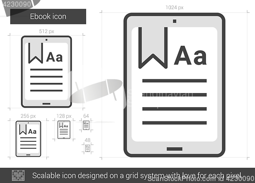 Image of Ebook line icon.