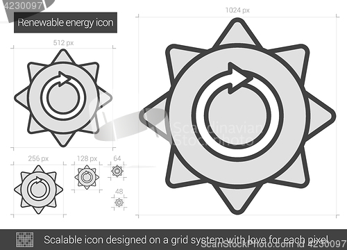 Image of Renewable energy line icon.