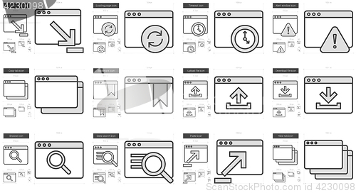 Image of Application line icon set.