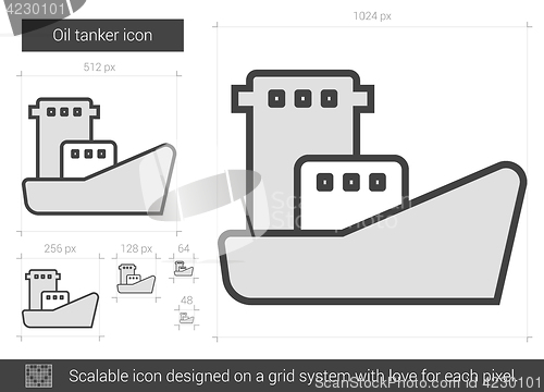 Image of Oil tanker line icon.