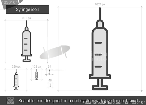 Image of Syringe line icon.