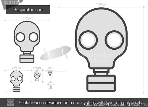 Image of Respirator line icon.