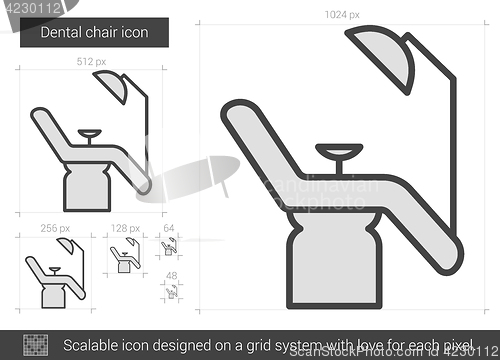 Image of Dental chair line icon.