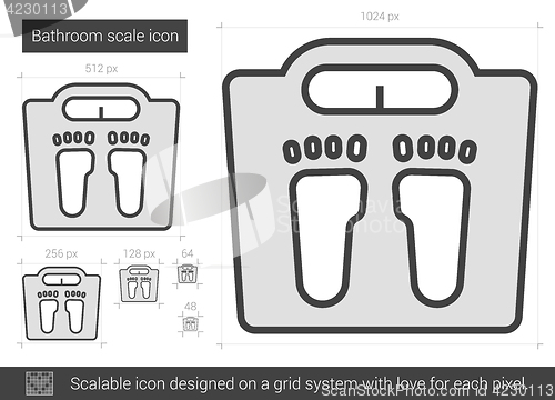 Image of Bathroom scale line icon.