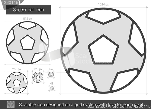 Image of Soccer ball line icon.