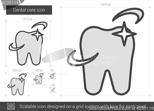 Image of Dental care line icon.